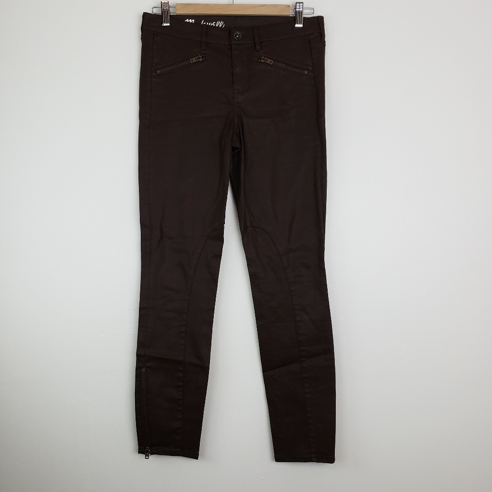 Madewell Skinny Ankle Coated Motorcycle Pants 27